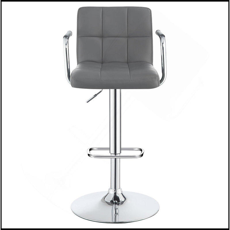 Tabouret de bar réglable gris et chrome