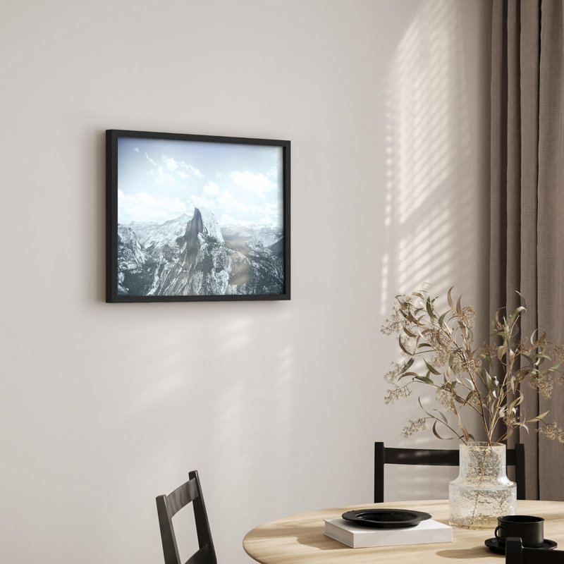 " Mountain Peak Among The Clouds Nature Modern Illustration Small Decor Modern Art Work ", Black, 11" H x 14" W