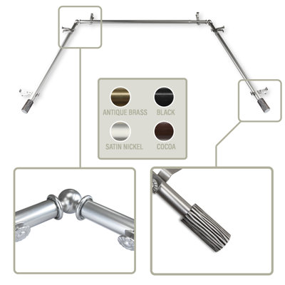 Heinrike Adjustable Bay Window Single Curtain Rod