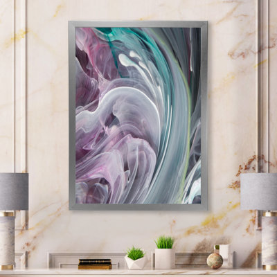 Turquoise et mauve liquide Flow Art IV - reproduction d'art moderne sur toile