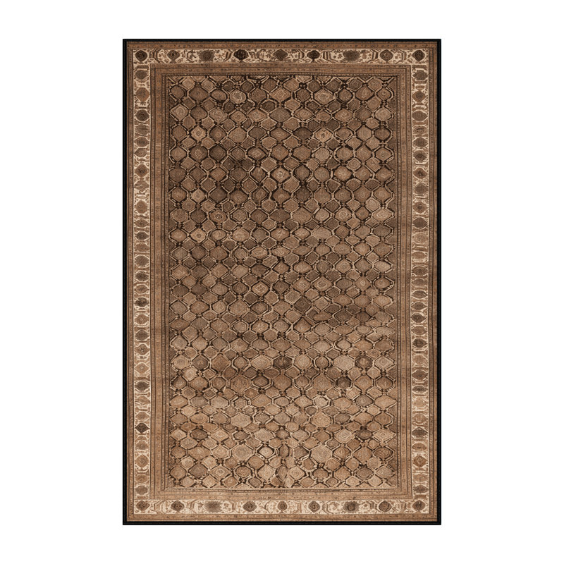 Machine Washable Persian Brown Area Rug, Runner 2' x 5'