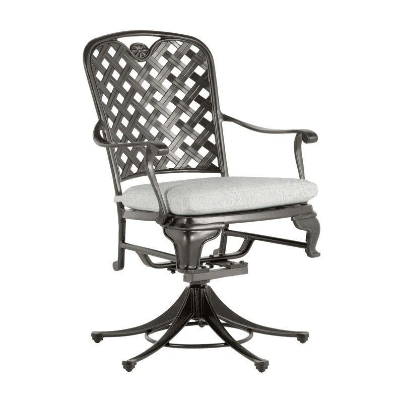 Outdoor Provance Rocking Metal Chair with Cushions, No Welt, Chalk, Bali Pearl