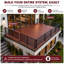 Ensemble de 4 barrières de sécurité horizontales, ensemble de balustres de balustrade avec poteau central, supports inclus, ensemble de balustrade pour terrasse et balcon robustes, nécessite 2 poteaux d'extrémité-115331816