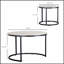 Ensemble de 2 tables gigognes rondes avec structure en métal, peu encombrantes et élégantes pour les salons modernes