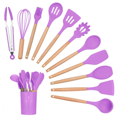 Silicone Cooking Utensils Kitchen Utensil Set, 12 Pieces