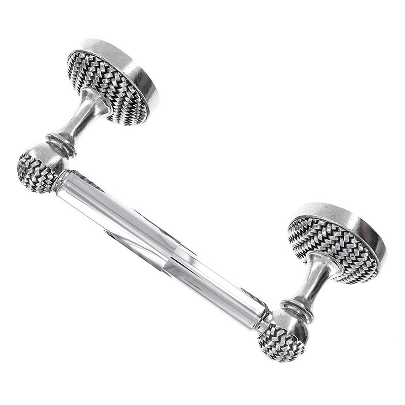Cestino Wall Mounted Spring Toilet Paper Holder, Vintage Pewter