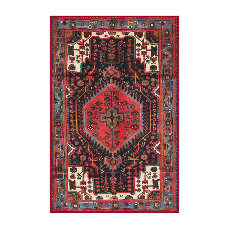 Tapis traditionnel rouge / brun, Rectangle 8 pi x 10 pi