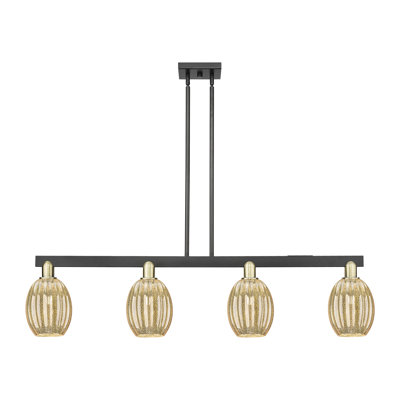 Hailsham - Luminaire suspendu pour îlot de cuisine avec abat-jour cloche 4 lumières