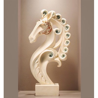 Sculpture abstraite de tête de cheval à poser sur une table - Décoration intérieure