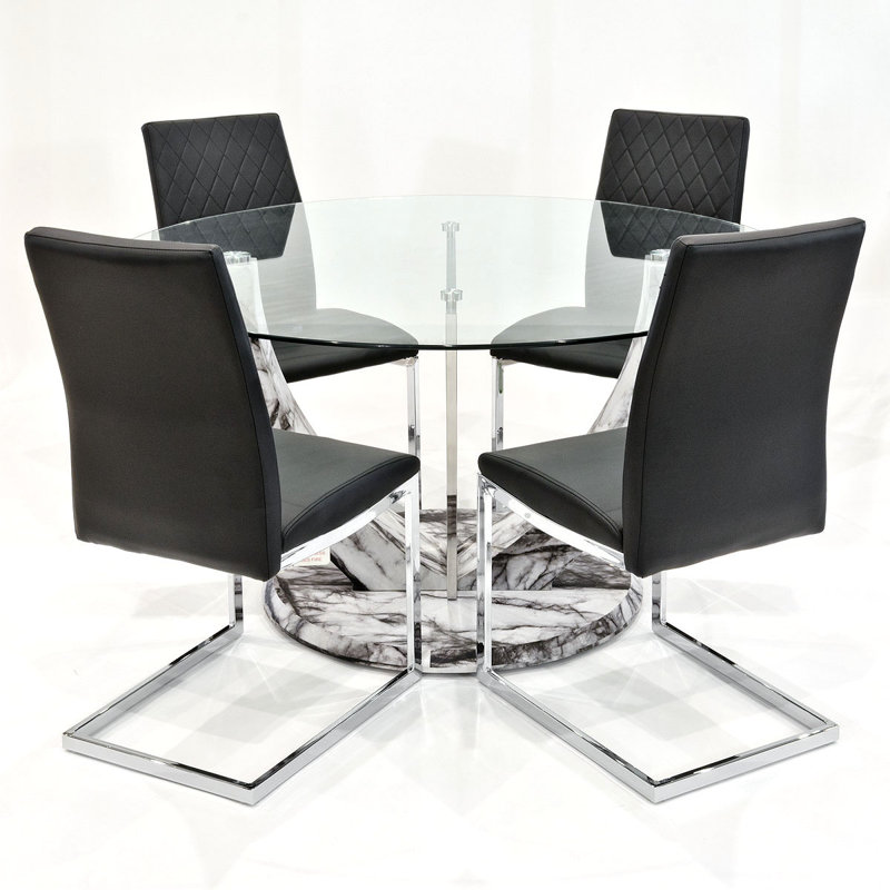 Titus 4 - Person Dining Set, Black