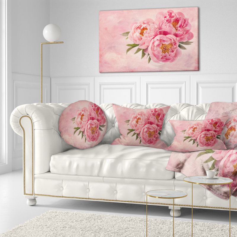 Coussin lombaire floral dans un vase