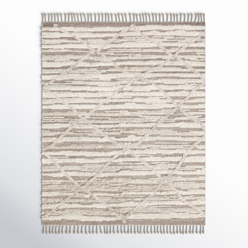 Benjamin Hand Knotted Ivory/Taupe Rug, Rectangle 8'6" x 11'6"