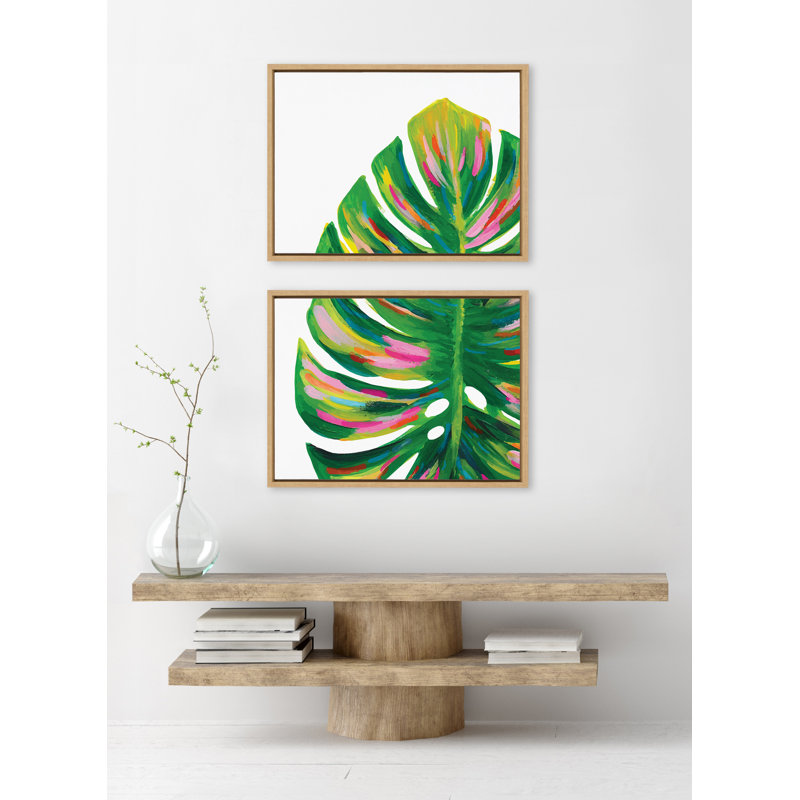 «Monstera 1 and 2» par Jessi Raulet de Ettavee, ensemble d'art mural sur toile encadrée