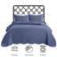 Ensemble de couvre-lit en microfibre gaufrée Oxford Leaf avec taies d'oreiller – Couette réversible légère-135146261-135146265