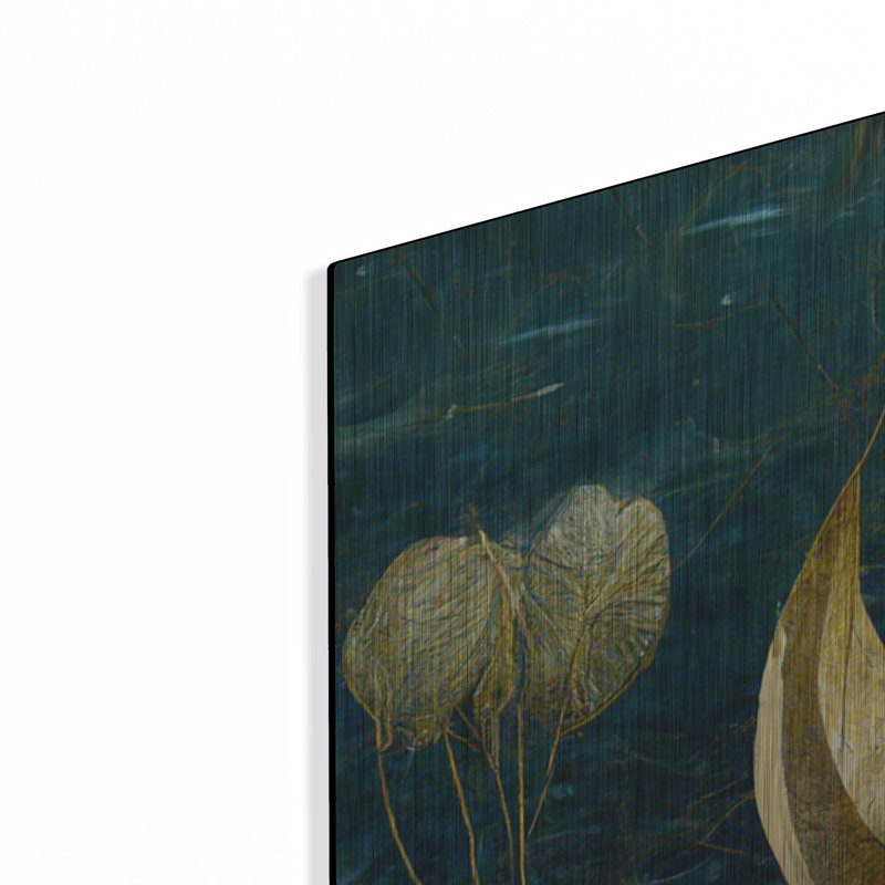 Lotus bleu doré par Tanya Mavric, H 36 po x l 36 po