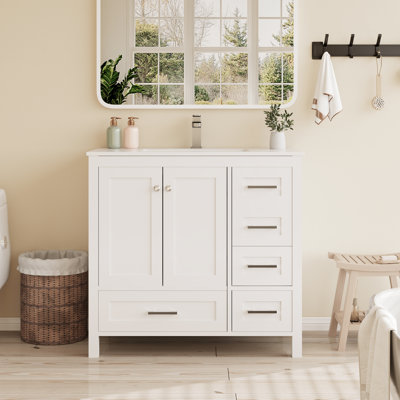  Meuble-lavabo simple 36 po avec plateau en céramique