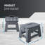 Medium Folding Plastic Step Stool Grey