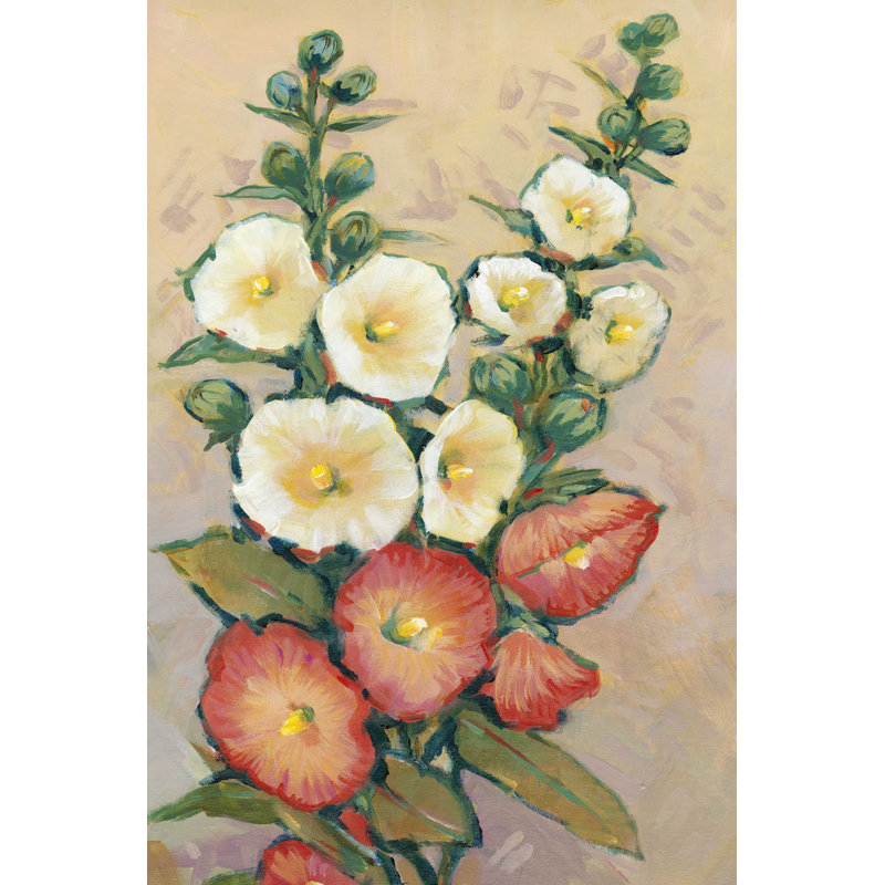 Rouge trémière II, H 18 po x l 12 po