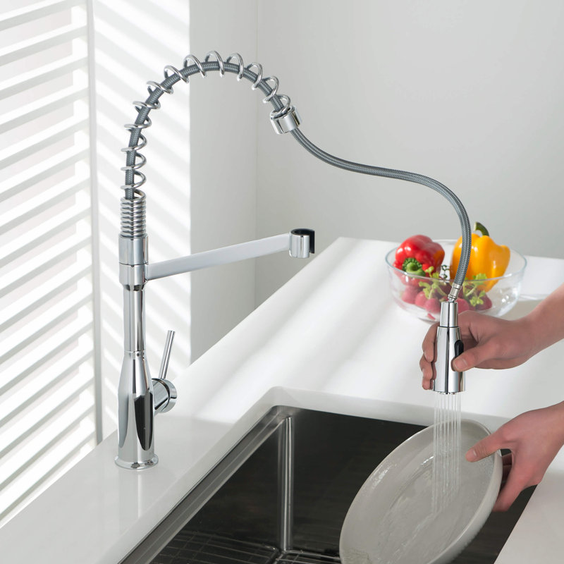 KIBI Largo Pull Down Kitchen Faucet, Chrome