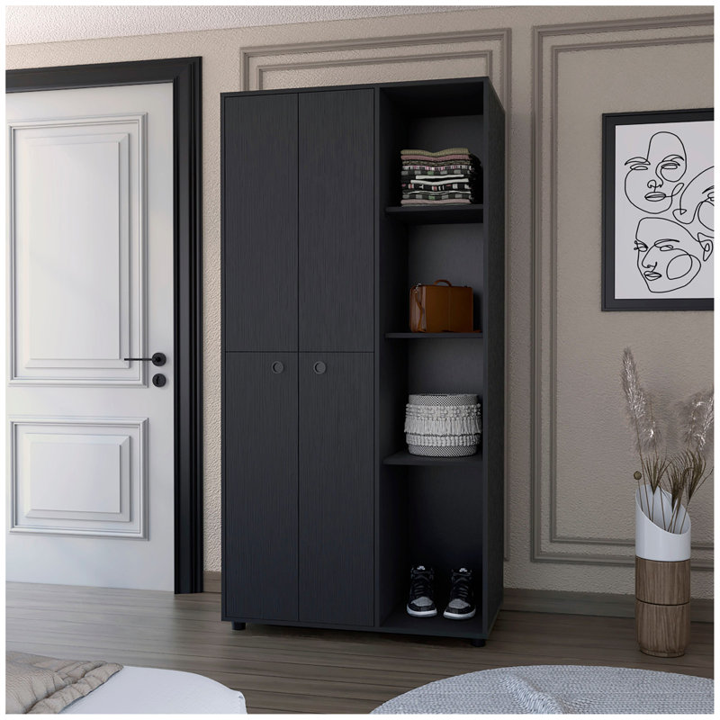 Armoire noire à 1 tiroir