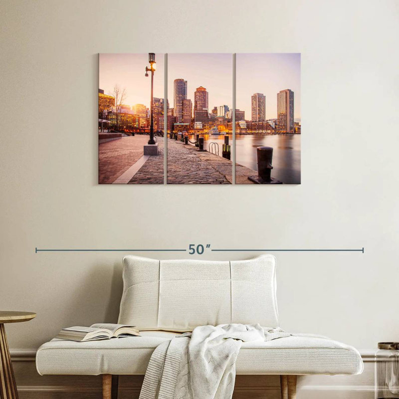 Sebbie Boston Harbor Lights, 24" H x 38" W