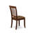 5 Piece Modern Dining Table Set Includes a Round Wooden Table with Dropleaf and 4 Linen Fabric Kitchen Dining Chairs, 42x42 Inch, Mahogany-452624960-452624989