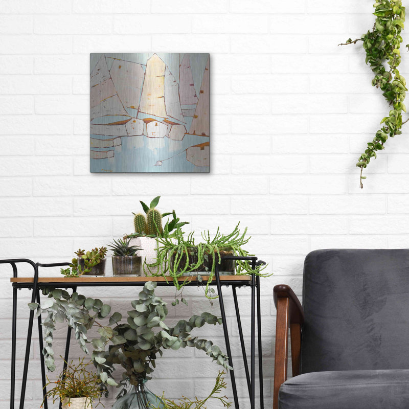 Red Barrel Studio® «Moored» par Phyllis Adams, art mural en métal, H 12 po x l 12 po
