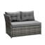 Red Barrel Studio® 7 Pieces Patio Furniture Set, Outdoor Sectional Conversation Sofa Set Wicker Rattan Couch With Dining Table And Ottomans Grey