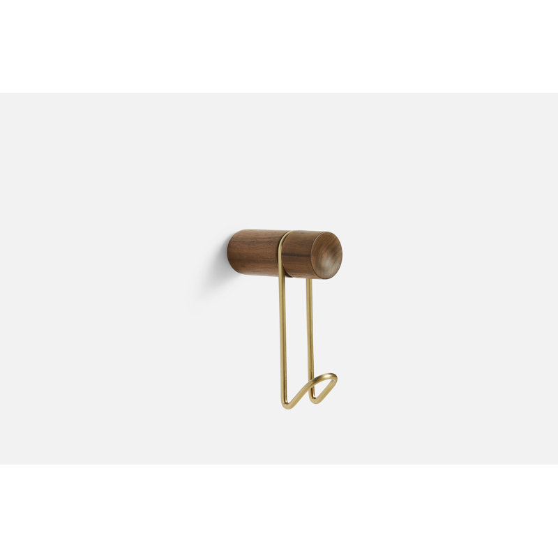 Around Wall Hanger (Small), Walnut/Satin Brass
