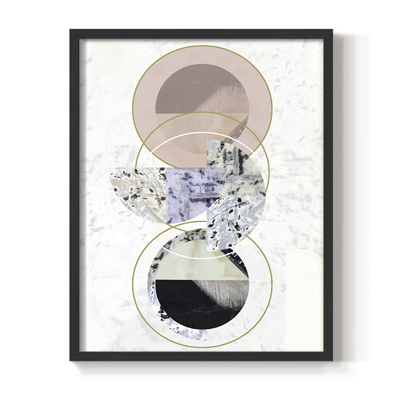 «Inner Circles I», reproduction encadrée - bois massif, Noir, H 10 po x l 8 po