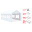 Abri de voiture robuste de 3 m x 6 m (10 pi x 20 pi) - Construction triangulaire stable, piquets d'ancrage, parois latérales amovibles et antirouille