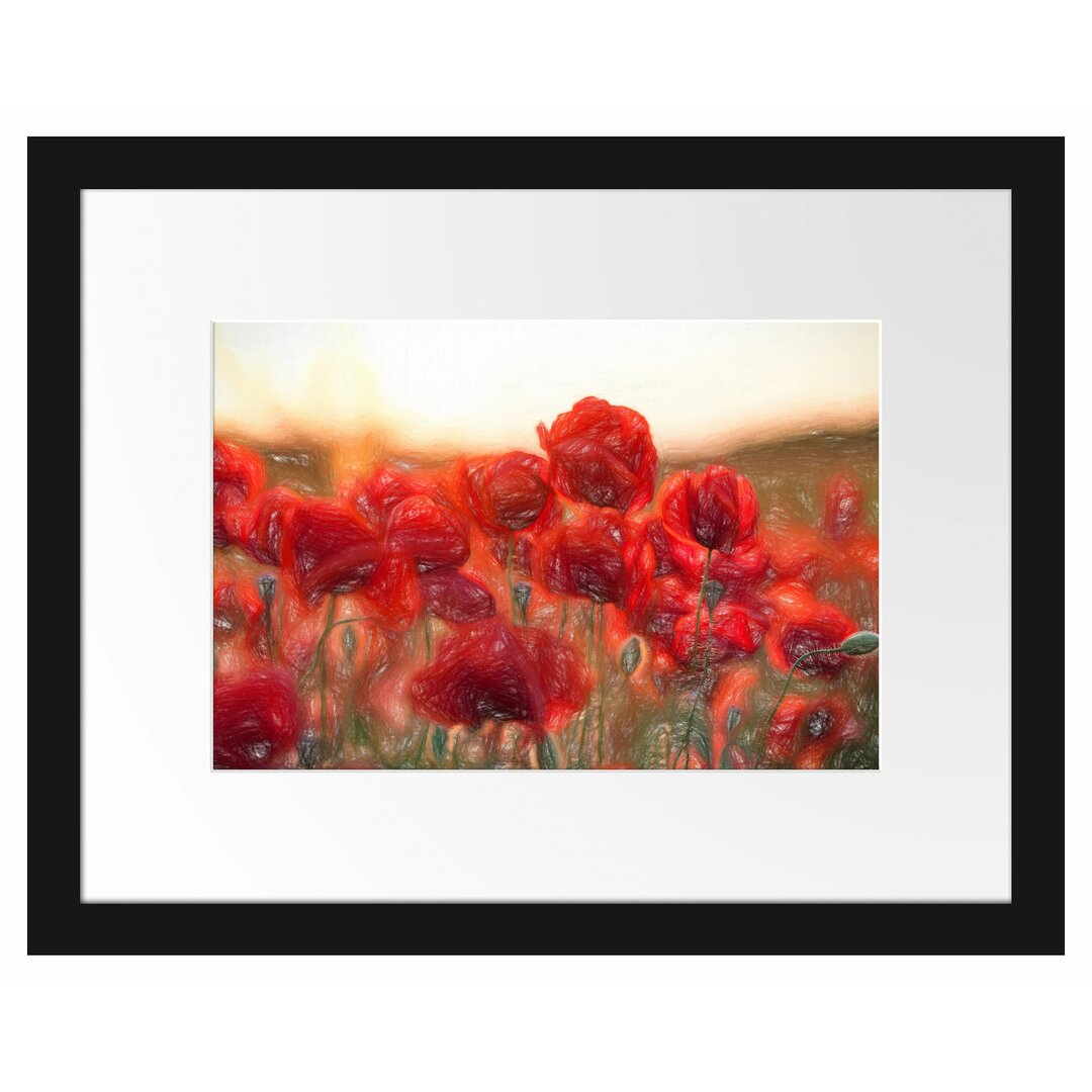 Gerahmtes Poster Feuriger Mohn