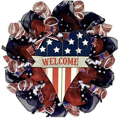 Patriotic Heart Welcome Wreath