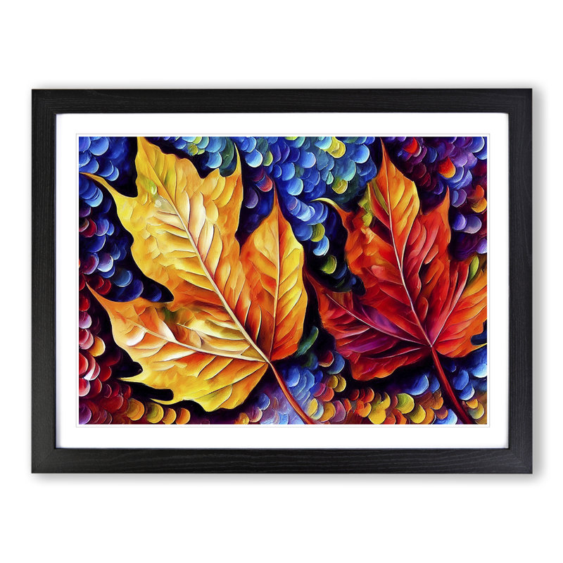 Glimmering Leaf Vol.1 - Framed Print, 34cm H x 46cm W x 2cm D, Black