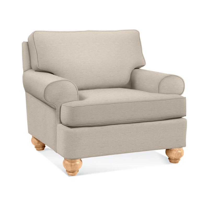 Artisan Landing Armchair, Sandalwood, White Performance Fabric; 0851-94