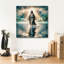  'Jesus Walking On Water' by Rey Klimt Canvas Wall Art, 18" x 18"-739615799