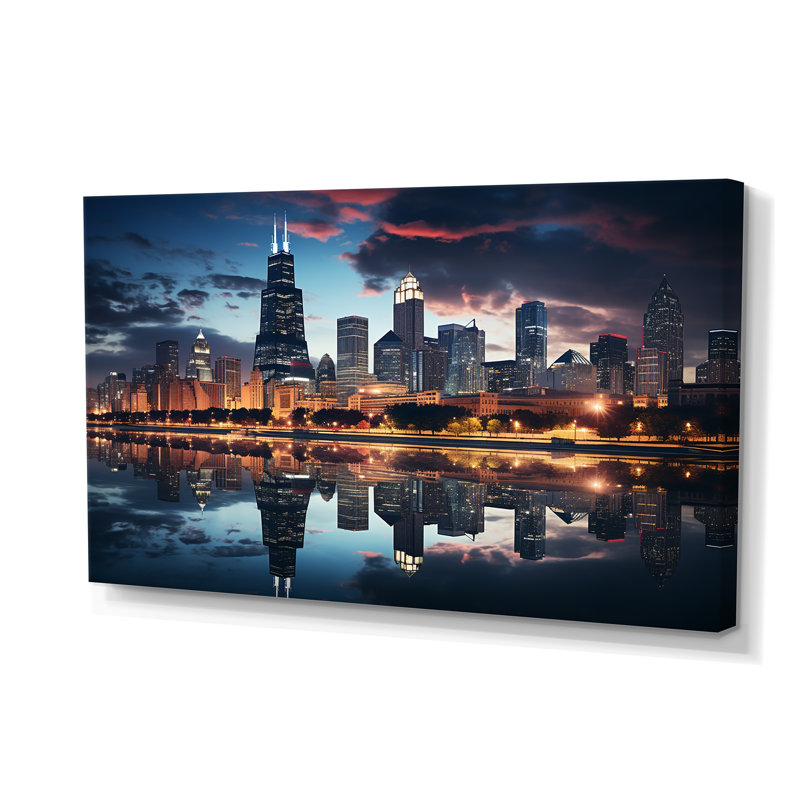 Chicago, beau paysage urbain II - Chicago, art mural pour le salon