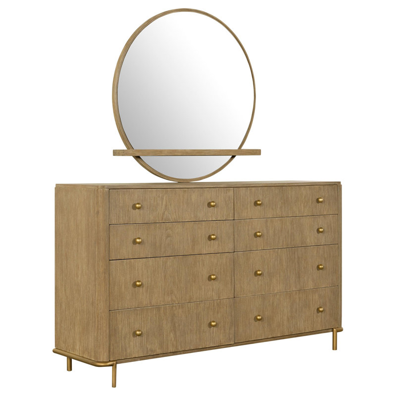 Commode et miroir Clarion, Brun