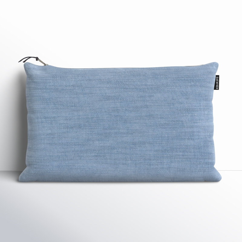 Rectangular Cotton Pillow Cover & Insert, Blue Gray