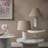 Ensemble de 2 lampes de table rectangulaires unies en marbre blanc
