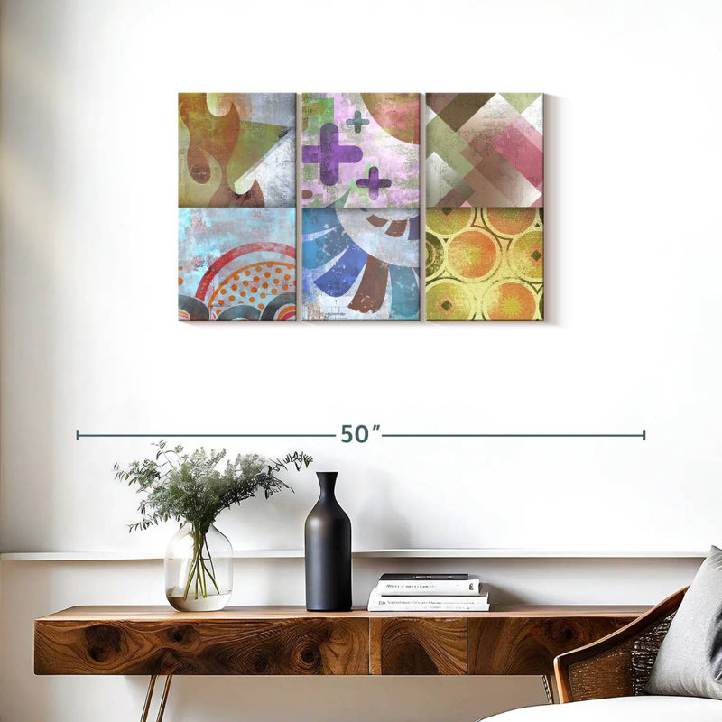 Contemporary Contemporary géométrique, H 20 po x l 33 po