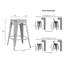 Tabouret de comptoir industriel en métal blanc antique