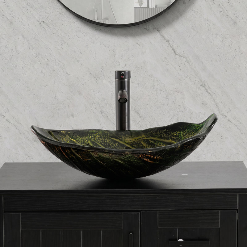 21.7" Stained Glass Bathroom Vessel Sink VS109GN