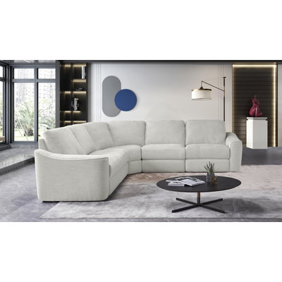 Calixta 5 - Piece Power Reclining Upholstered Sectional With Comfort Wide Seating