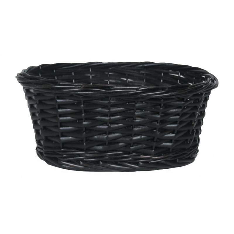 Panier ovale foncé en saule foncé, H 4,5 po x l 16 po x P 12 po
