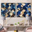 Crescencia - Ensemble de 2 collages carrés à formes abstraites-101855714-101855710