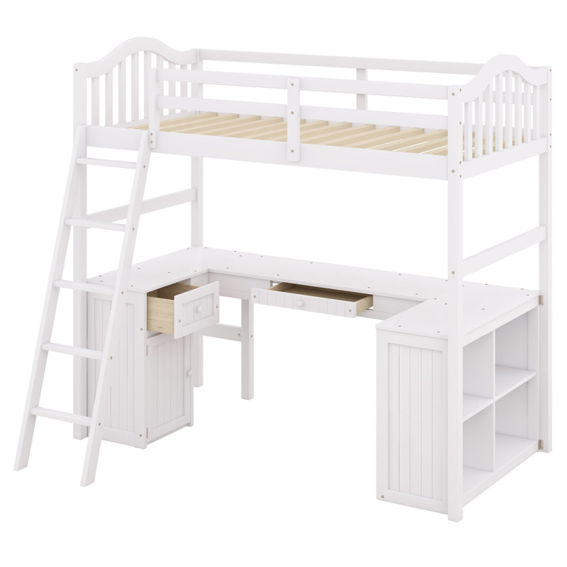 Janenne Kids Twin Loft Bed, White