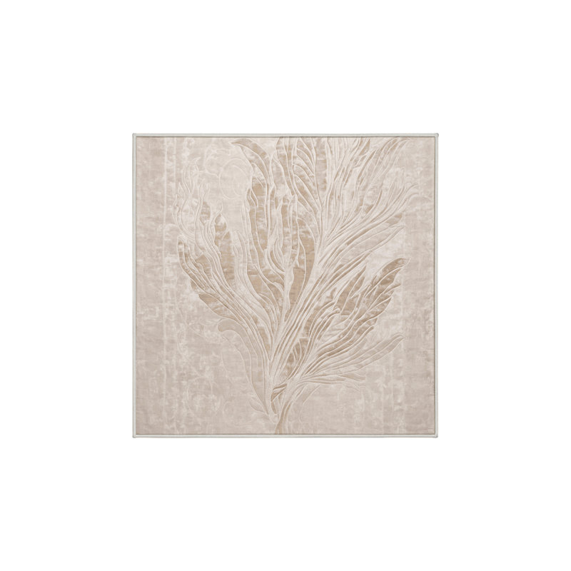 Tapis beige lavable à la machine, Carré 3 pi