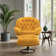 Anouk Tufted Back Type Swivel Base Accent Chair with Ottoman
