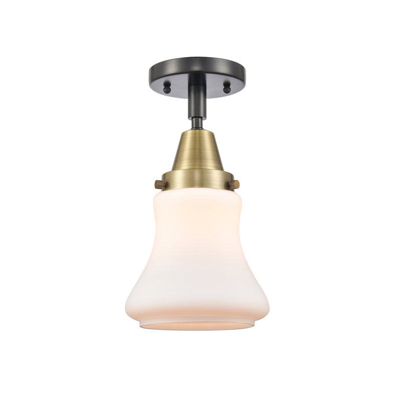 Iseabal Glass Semi Flush Mount, Black Antique Brass